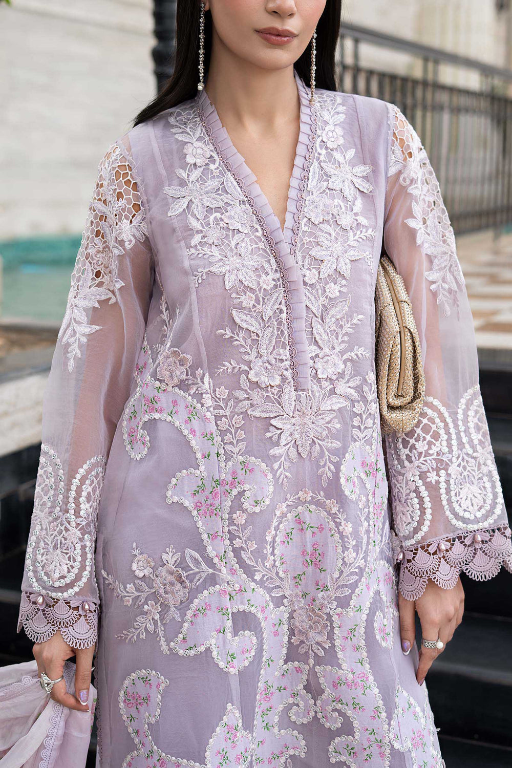 03-Piece Embroidered Lawn Suit With Printed Silk Dupatta | Ready To Wear