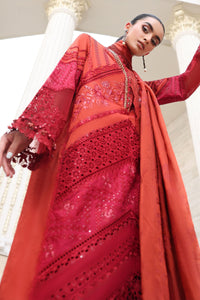 Rust Red Embroidered Chikankari Lawn Suit |Ready to Wear