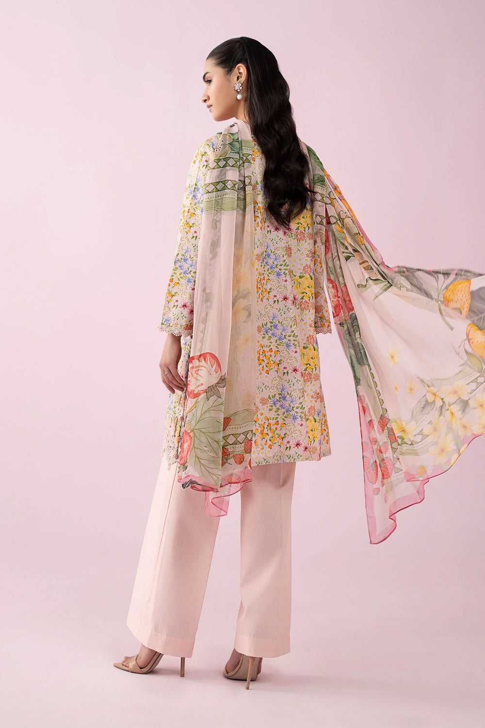 03-Piece Printed Lawn Suit With Chiffon Dupatta | Ready To Wear