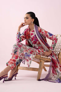 03-Piece Printed Lawn Suit With Chiffon Dupatta | Ready To Wear