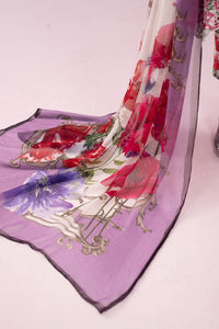 03-Piece Printed Lawn Suit With Chiffon Dupatta | Ready To Wear