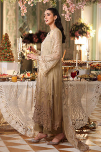 Tie and Dye Chiffon Embroidered Suit with Satin Silk Trouser | Ready to Wear