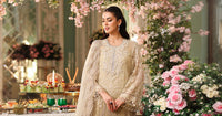 Tie and Dye Chiffon Embroidered Suit with Satin Silk Trouser | Ready to Wear