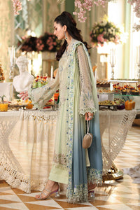 Mint Green Embroidered Chiffon Suit with Digital Printed Dupatta |RTW