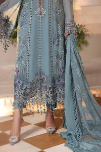 Ice Blue Heavy Embroidered Chiffon Luxury Suit with Adda Work |Ready to Wear