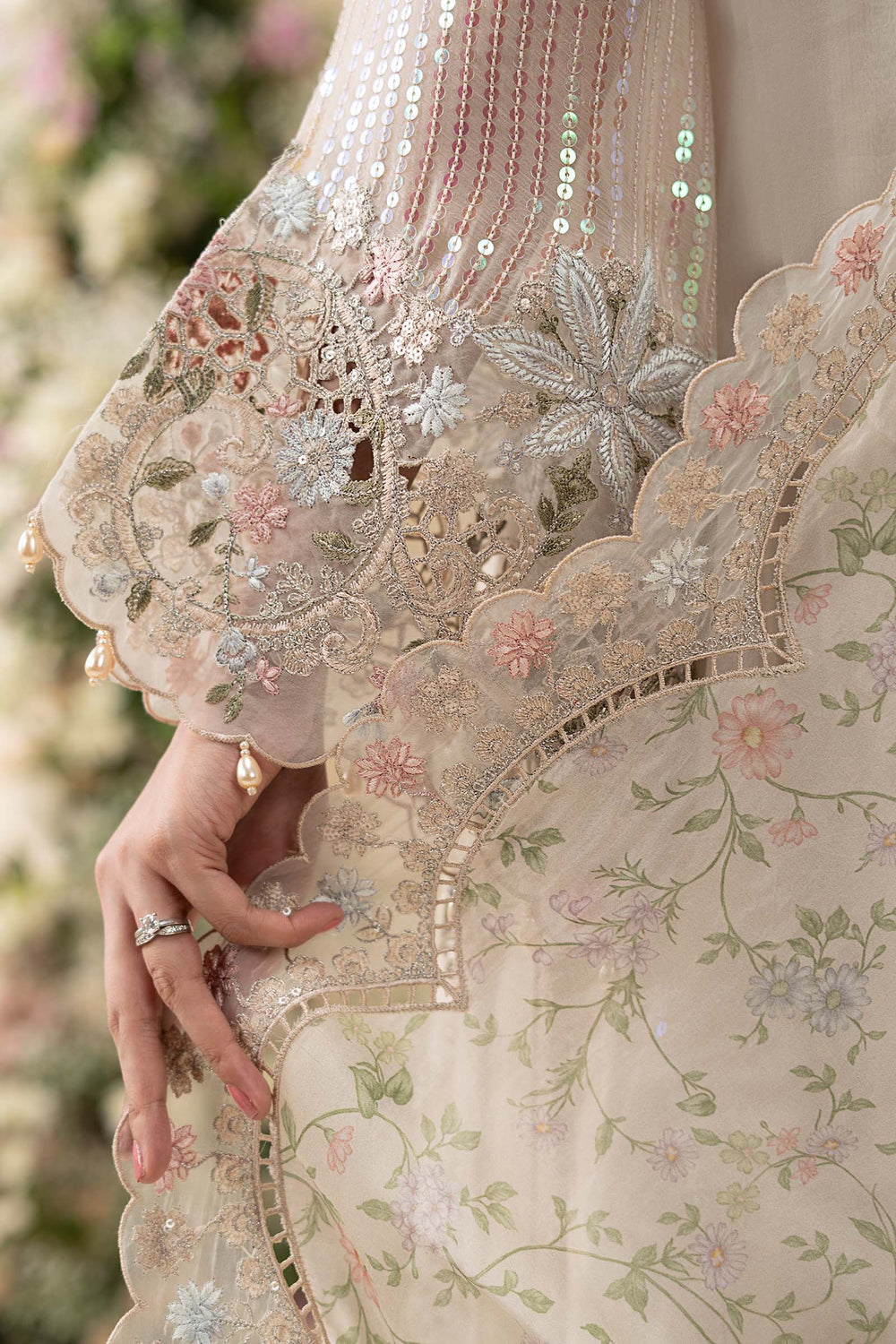 03-Piece Embroidered Chiffon Suit With Printed Silk Dupatta | Ready To Wear