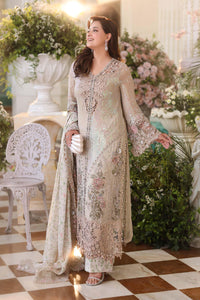 Champagne Embroidered Chiffon Suit with Adda Work | Ready to Wear