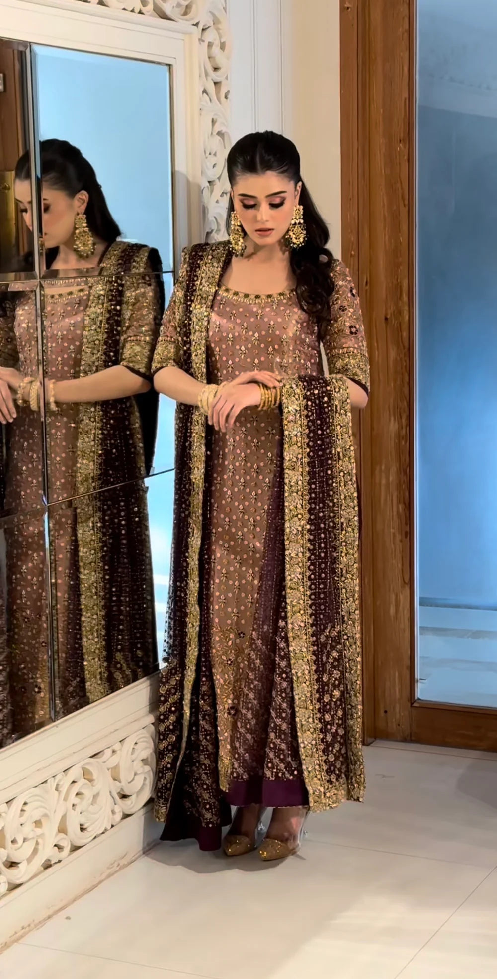 Luxury Shimmer Heavy Addawork Hand-Embellished Festive Suit | RTW