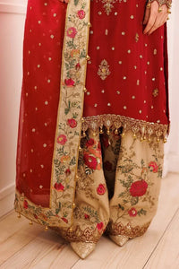 Bridal Red Embroidered Chiffon Suit With Organza Dupatta | Ready To Wear