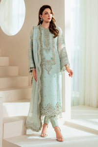 Ice Blue Heavy Embroidered Chiffon Suit with Adda Work |Ready to Wear