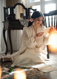 03-Piece Azure Luxury Chiffon Embroidered Suit -  Ready  To Wear