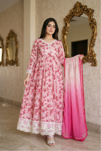 03-Piece Printed Lawn Suit With Embroidery - Ready To Wear