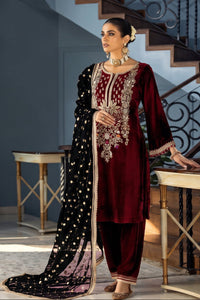 Maroon Velvet Micro 5000 Ready to Wear Wedding Festive Suit