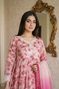 03-Piece Printed Lawn Suit With Embroidery - Ready To Wear