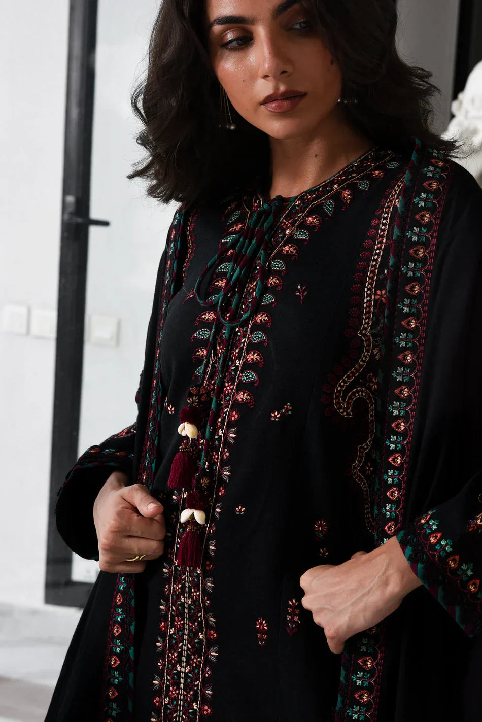 03-Piece Embroidered Cotton Suit With Chiffon Dupatta | Ready To Wear