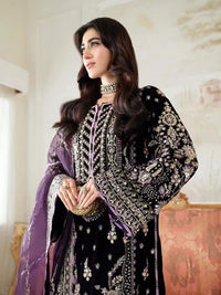 3 Piece Stitched Luxury Velvet Suit - Ready To Wear