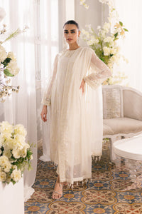 Elegant Off-White Semi Pure Chiffon Embroidered Suit | RTW