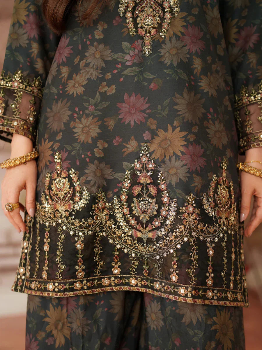 03-Piece Printed Lawn Suit With Heavy Embroidery - Ready To Wear