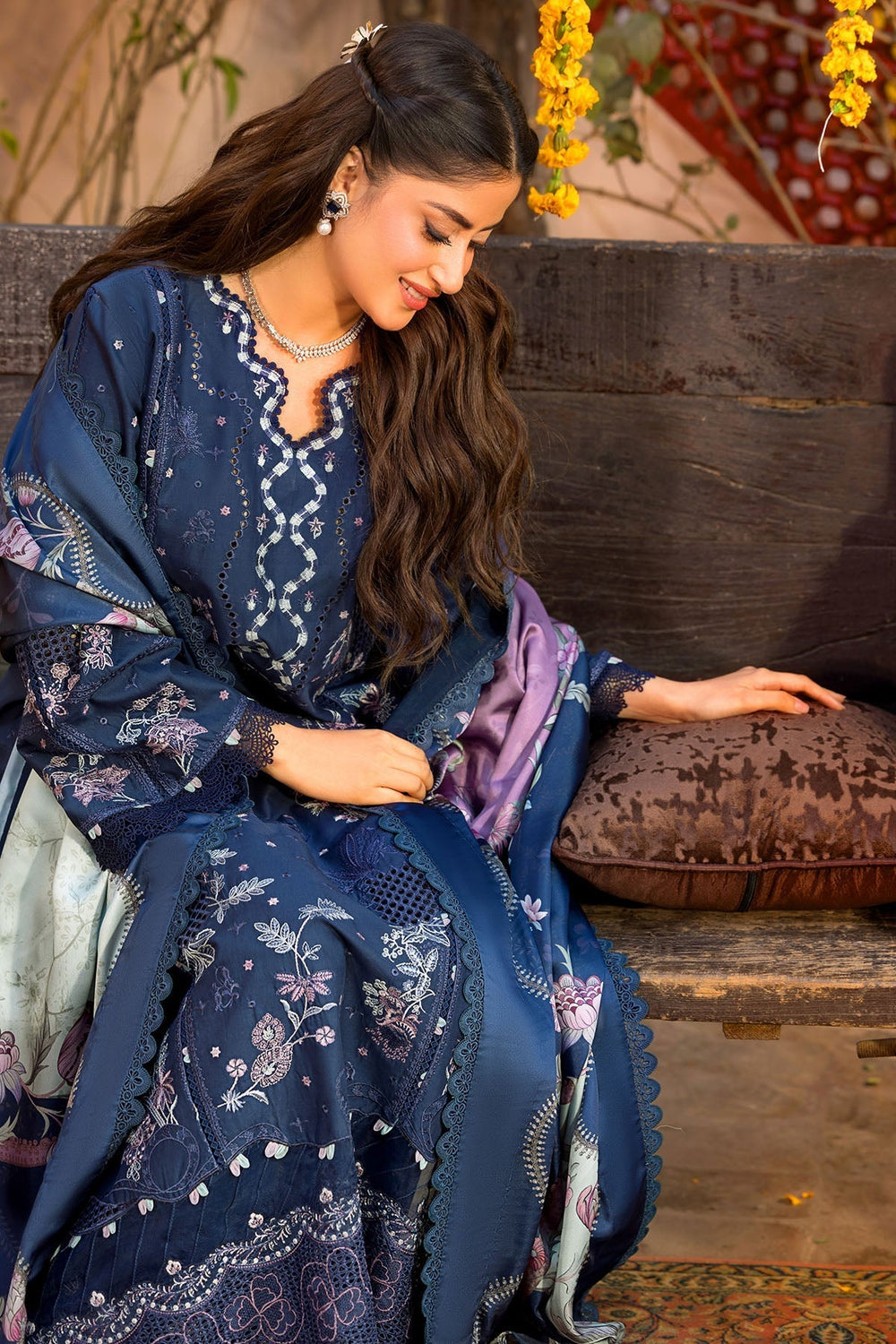 03-Piece Embroidered Lawn Dress -  Ready  To  Wear