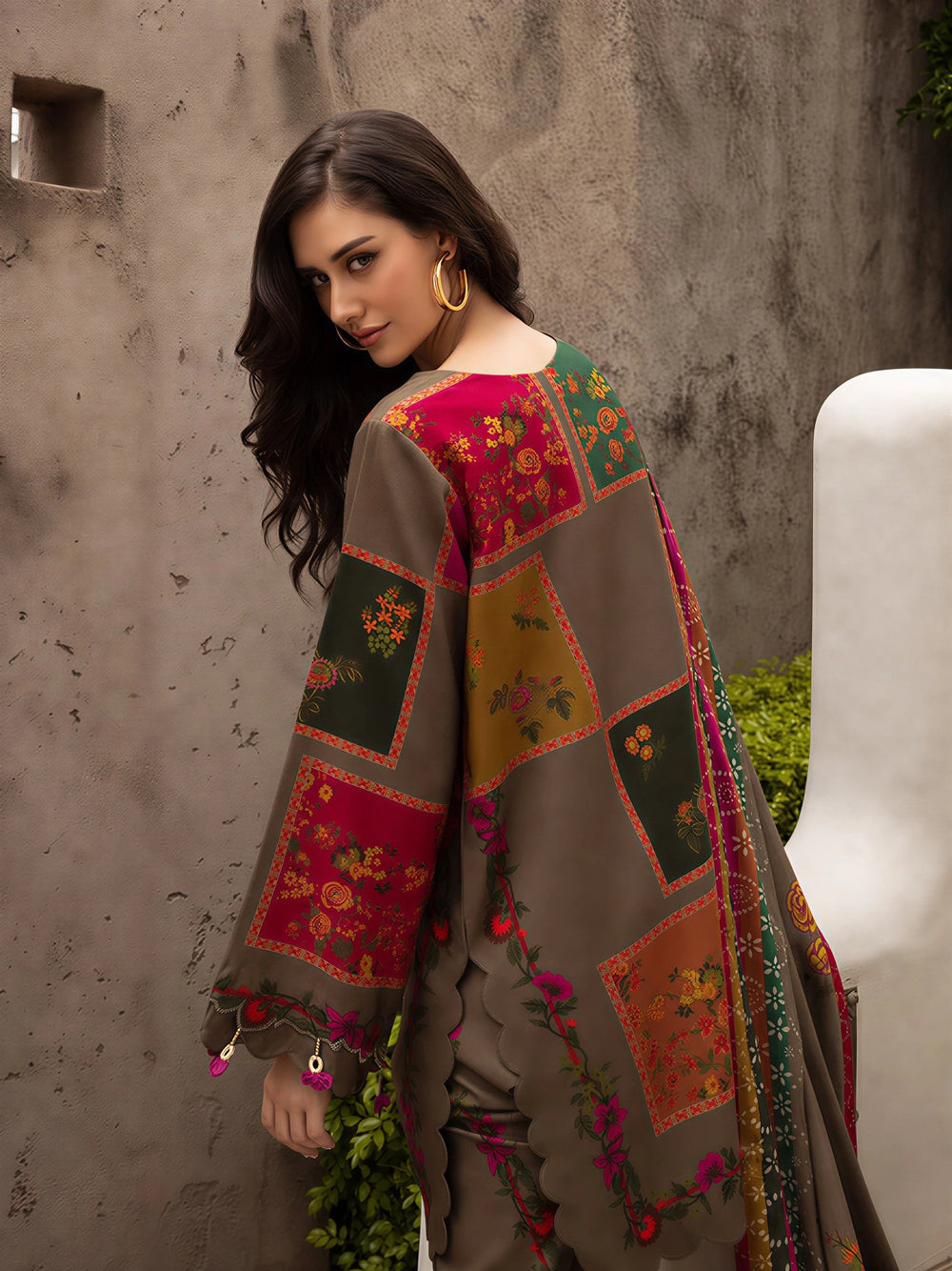 Digital Printed Shamoz Silk Suit with Silk Dupatta | Ready to Wear