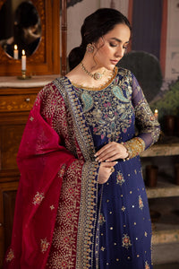 Royal Blue Heavy Embroidered Chiffon Suit with Adda Work |Ready to Wear