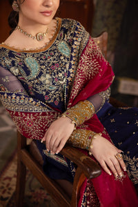 Royal Blue Heavy Embroidered Chiffon Suit with Adda Work |Ready to Wear