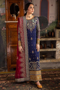 Royal Blue Heavy Embroidered Chiffon Suit with Adda Work |Ready to Wear