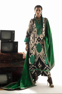 03-Piece Embroidered Print Lawn With Embroidered Chiffon Dupatta - Ready To Wear
