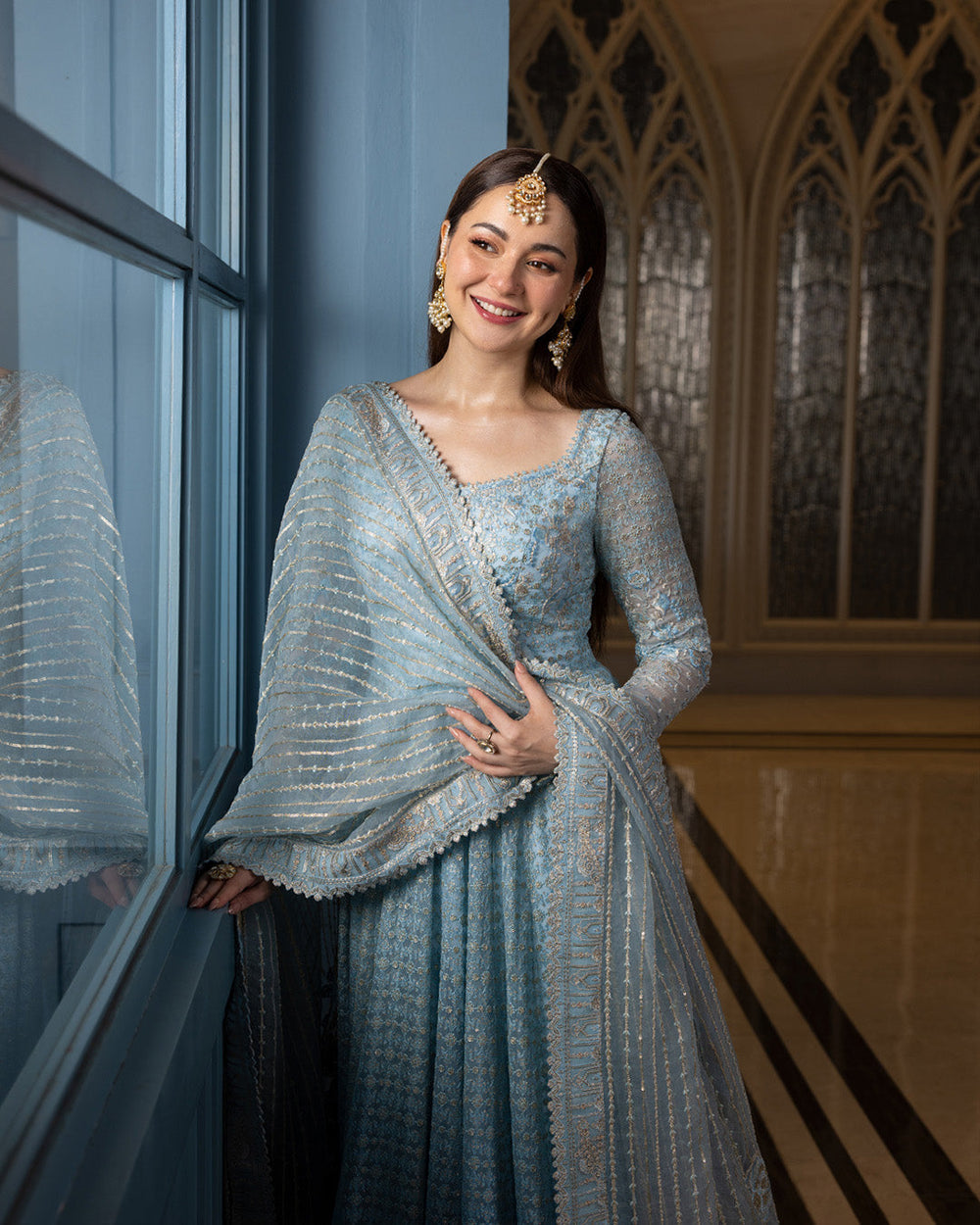 Luxury Embroidered Net Maxi 3-Piece Suit with Net Dupatta | Ready to Wear