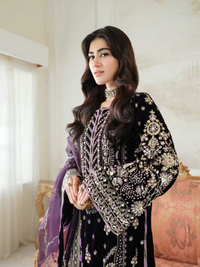 Royal Purple Zari and Sequence Handcrafted Festive Suit | RTW