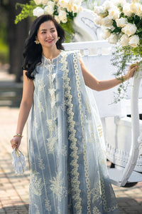 Icy Blue Embroidered Egyptian Lawn Suit with Monal Lawn Dupatta |RTW