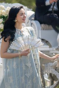 Icy Blue Embroidered Egyptian Lawn Suit with Monal Lawn Dupatta |RTW