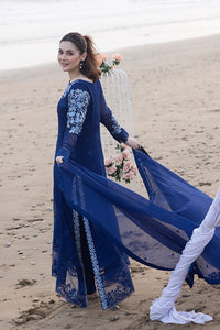 Royal Blue Embroidered Chiffon Suit | Ready to Wear