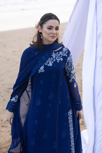 Royal Blue Embroidered Chiffon Suit | Ready to Wear