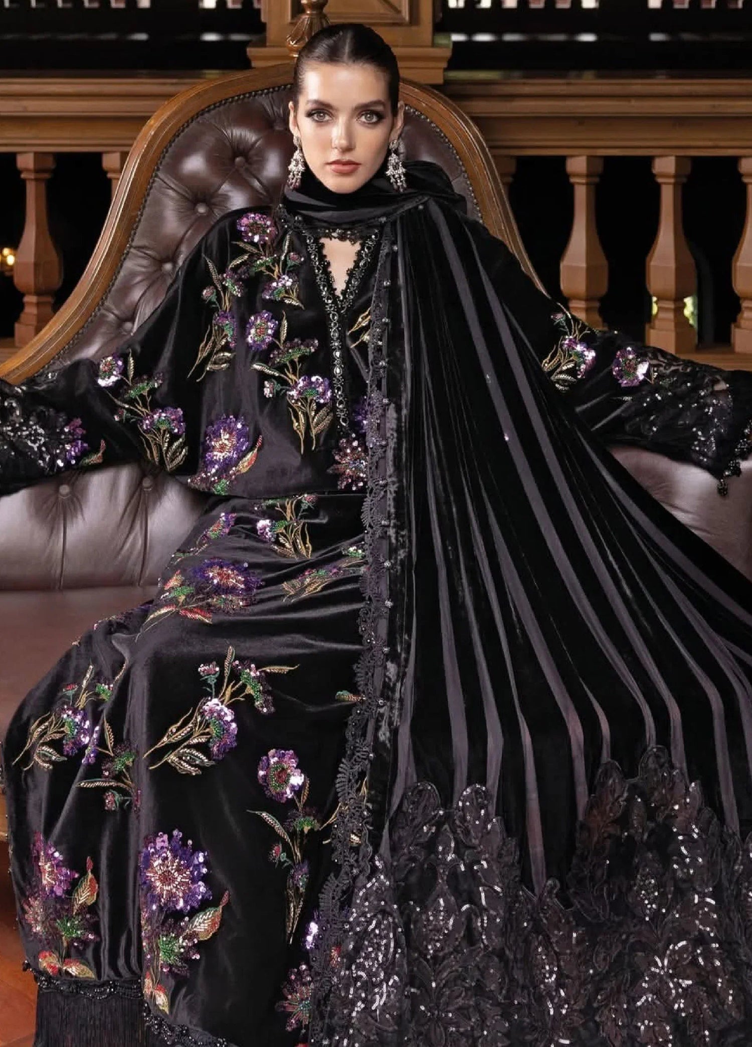Embellished Velvet 3-Piece Suit | Ready to Wear