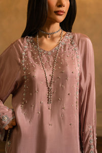 Mauve Pure Raw Silk Embroidered Suit with Adda Work |Ready to Wear