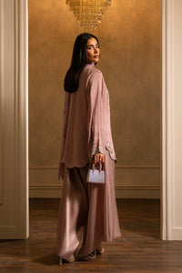 Mauve Pure Raw Silk Embroidered Suit with Adda Work |Ready to Wear