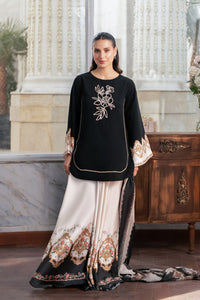 Black Shamooz Silk Sharara Set | Ready to Wear