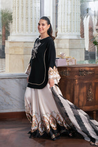 Black Shamooz Silk Sharara Set | Ready to Wear