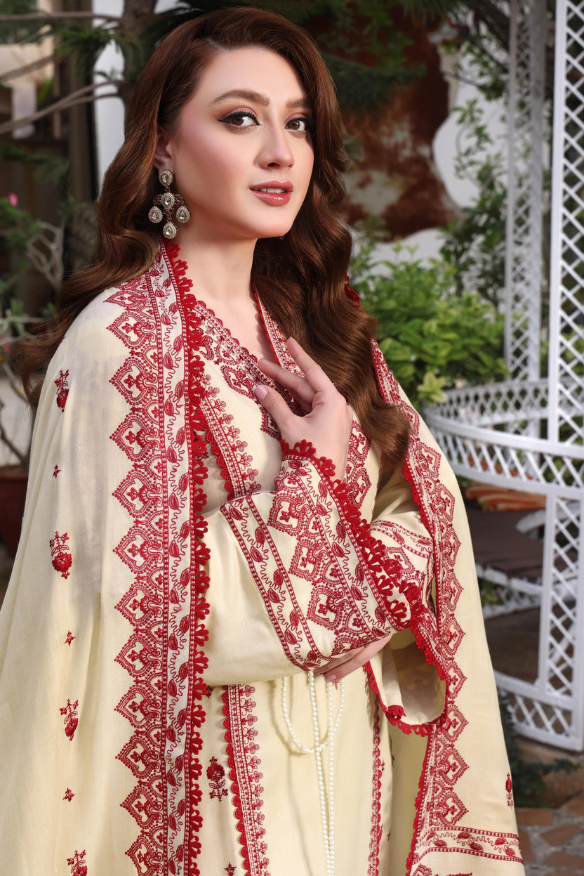 3 Piece Cambric Cotton With Monal Cotton Dupatta | Ready To Wear