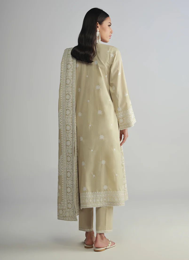 Pistachio Lawn Suit With Chiffon Dupatta | Ready To Wear