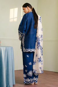 Deep Navy Flora - 3 Piece Embroidered Suit | Ready To Wear