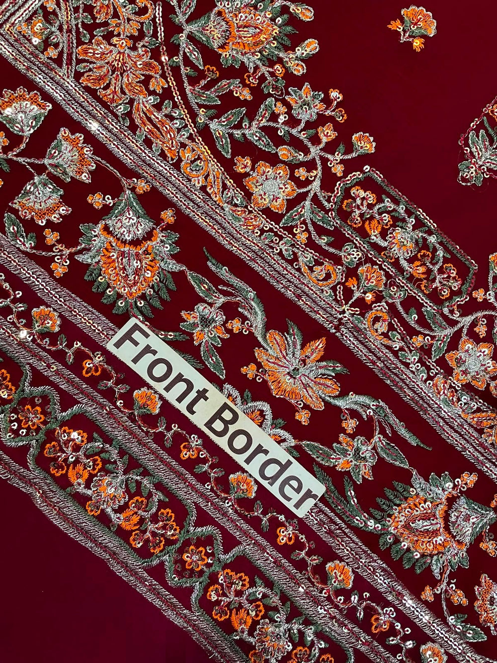 Maroon Heavy Embroidered Chiffon Luxury Suit | Ready to Wear
