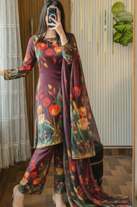 Digital Print Silk 3pcs (3D FLOWERS)