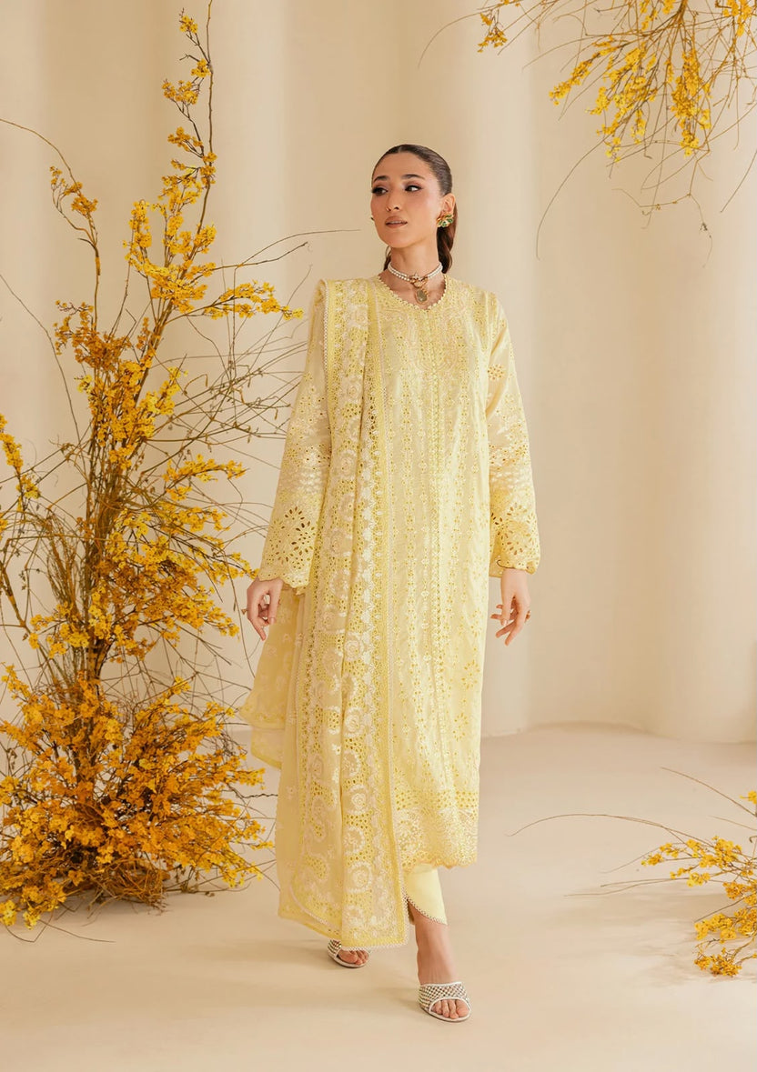 3 Piece Lawn Suit With Monal Dupatta | Ready To Wear