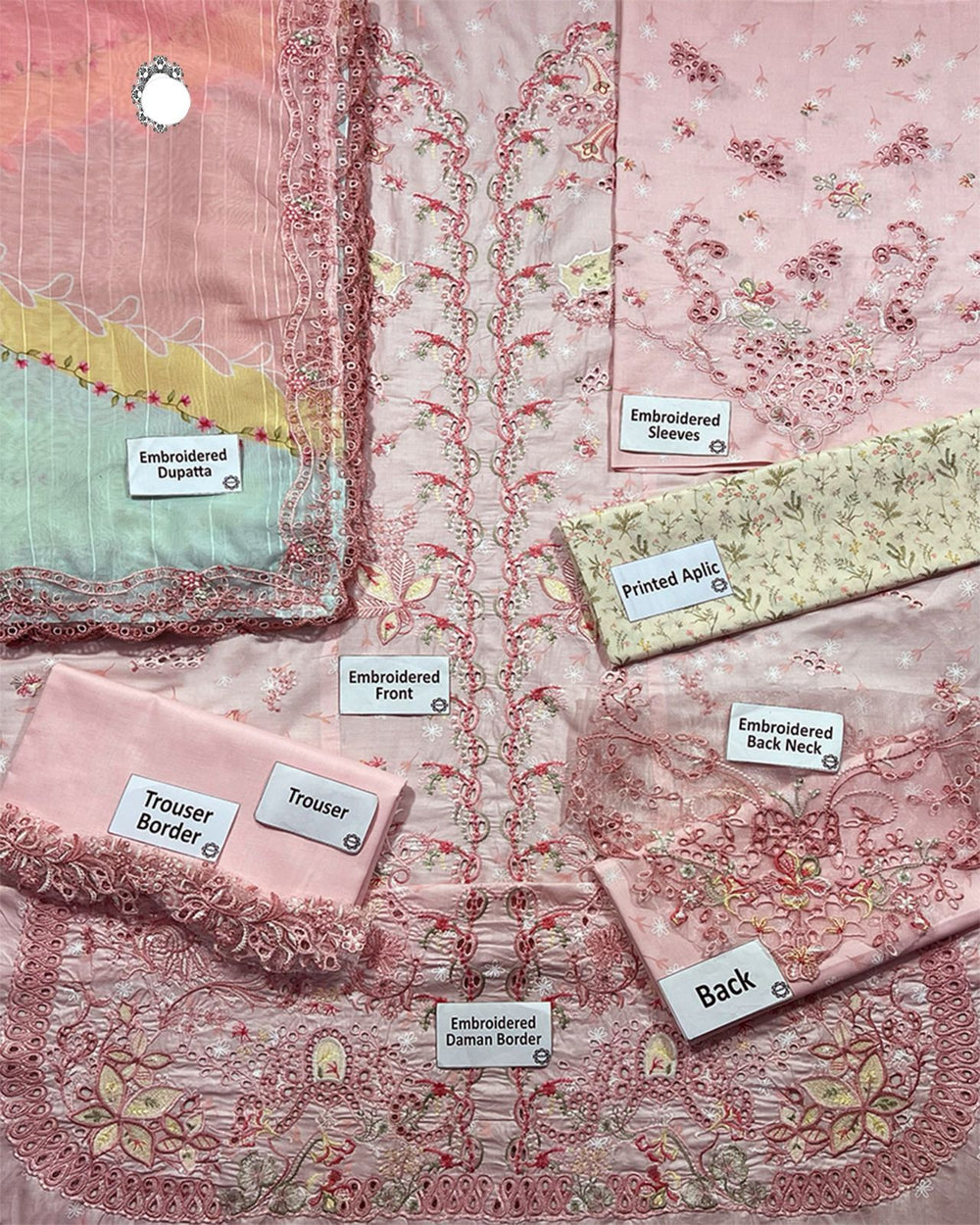 Blush Pink Embroidered Chikankari Lawn Suit |Ready to Wear