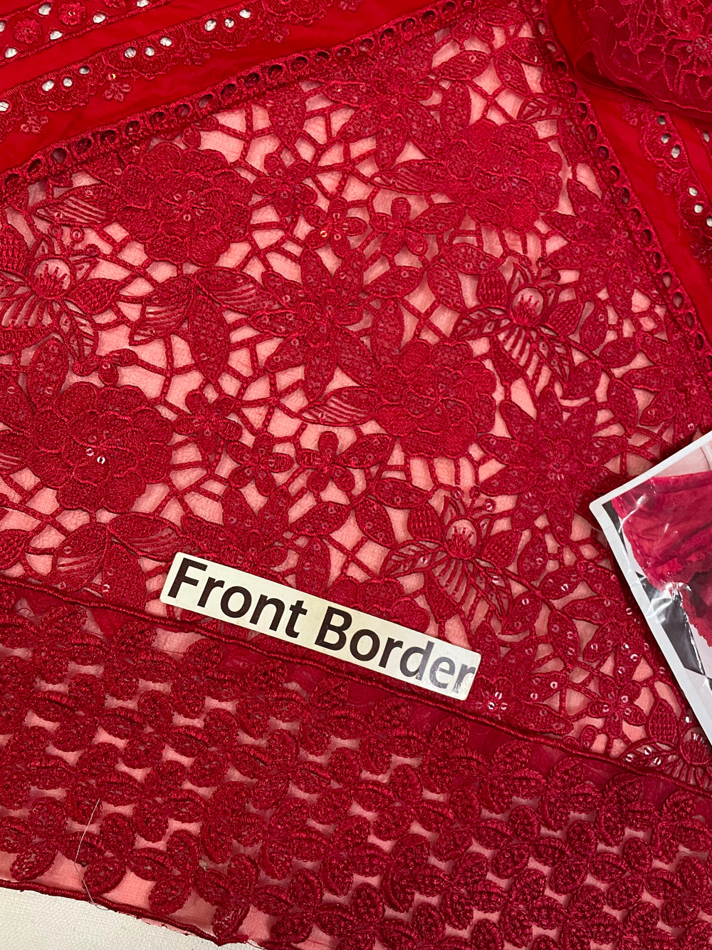 Rust Red Embroidered Chikankari Lawn Suit |Ready to Wear