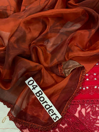 Rust Red Embroidered Chikankari Lawn Suit |Ready to Wear
