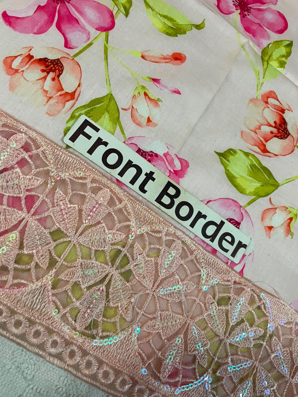 Ivory Floral Printed and Embroidered Lawn Suit | RTW