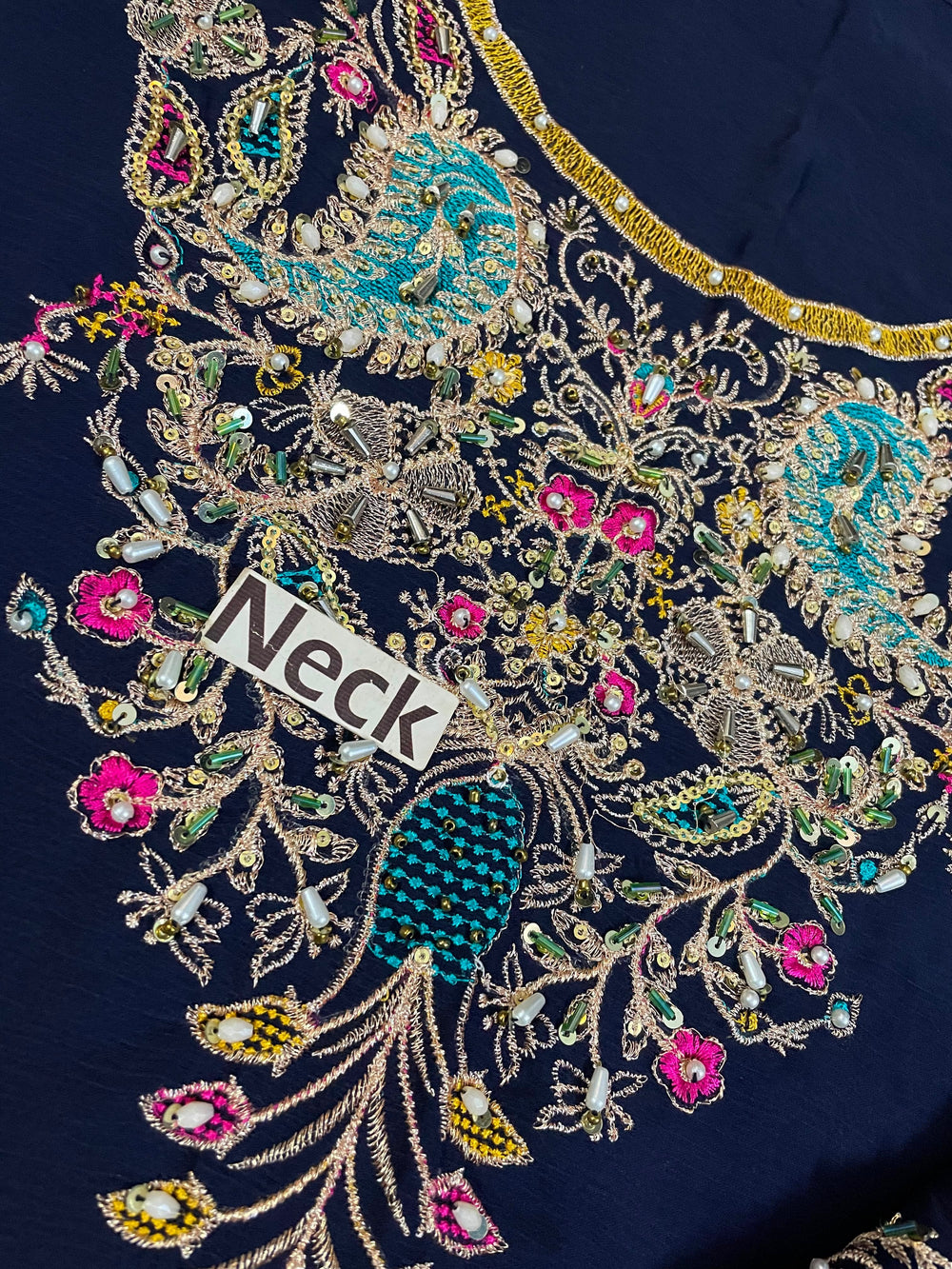 Royal Blue Heavy Embroidered Chiffon Suit with Adda Work |Ready to Wear